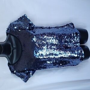 Leifsdottir Blue Sequin Shirt, sturdy, sz S